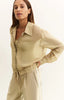 Leichte Blusenjacke von YAYA in Beige mit Reißverschluss – kombiniert für deinen City-Look bei momo Mode in Würzburg