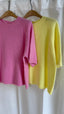 JOLIEN Kurzarm-Pullover mit Babyalpaka