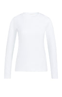 Weißes Langarm-Shirt mit Rundhalsausschnitt - YAYA