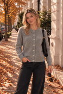 JOLIEN Cardigan mit Babyalpakawolle in Herbstfarben