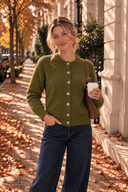 JOLIEN Cardigan mit Babyalpakawolle in Herbstfarben
