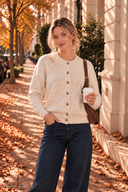 JOLIEN Cardigan mit Babyalpakawolle in Herbstfarben