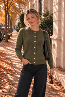 JOLIEN Cardigan mit Babyalpakawolle in Herbstfarben
