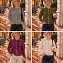 JOLIEN Cardigan mit Babyalpakawolle in Herbstfarben