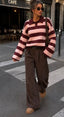 POPPY - gestreifter Polo Pullover