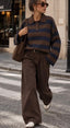 POPPY - gestreifter Polo Pullover