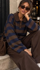 POPPY - gestreifter Polo Pullover