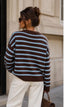 PAULINE - Gestreifte Strickjacke mit Knöpfen