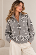 PAISLEY LOVE - Strickcardigan mit Zwei-Wege-Reißverschluss