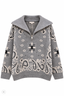PAISLEY LOVE - Strickpullover mit Reißverschluss und hohem Kragen