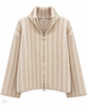COZY STRIPES - Gestreifte Strickjacke mit Zwei-Wege-Reißverschluss