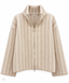 COZY STRIPES - Gestreifte Strickjacke mit Zwei-Wege-Reißverschluss