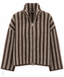 COZY STRIPES - Gestreifte Strickjacke mit Zwei-Wege-Reißverschluss